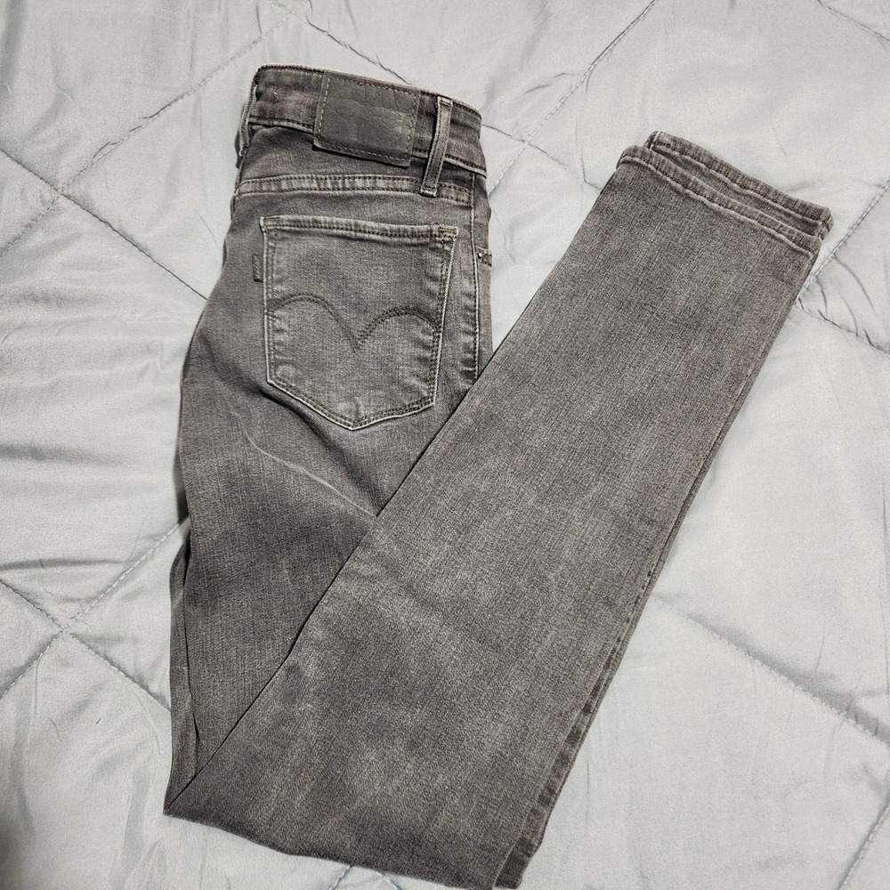 Levi's 712 Jeans Women's 26 W26 L30 Slim Mid Rise Gray Stretch Denim Sri Lanka